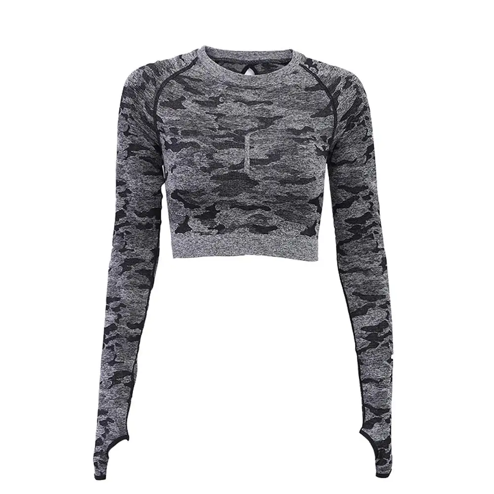 

Gradient Sexy Sports Top Yoga Top Women Clothing Fashion Camouflage Slim-Type Running Charming Soft Sportwear Shockproof