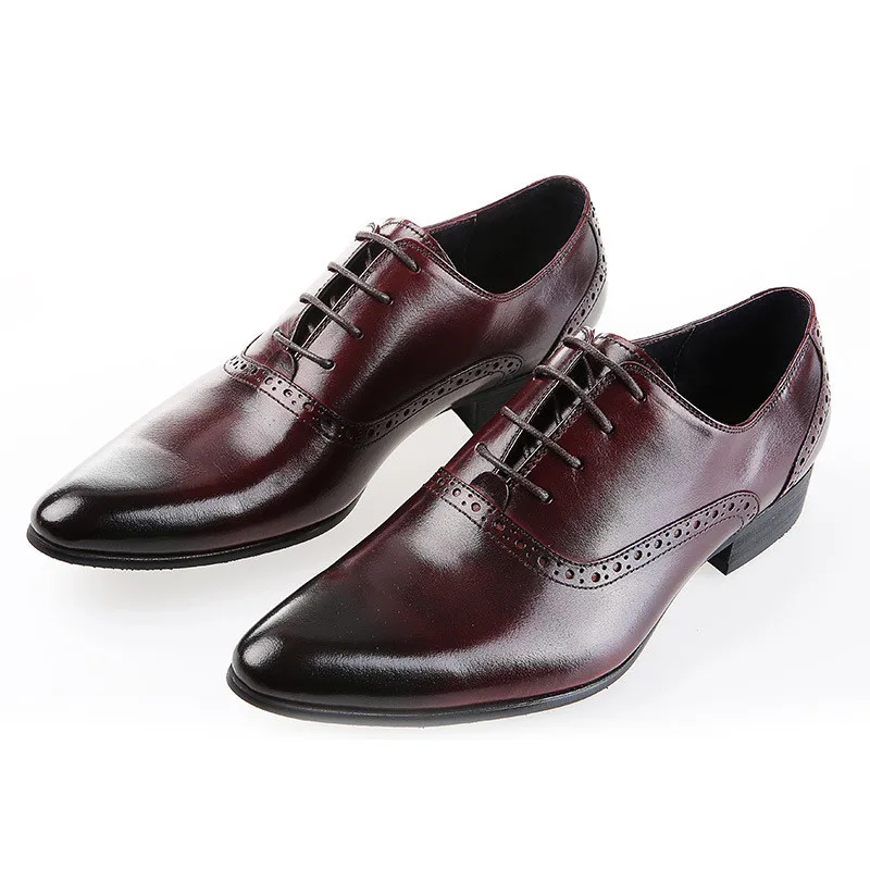 Туфли-оксфорды мужские из натуральной кожи деловой стиль заостренный носок