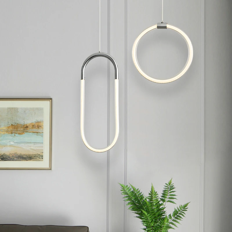 

TCY Chrome Plating Modern Led Chandeliers For Bedroom Bedside Study Hanging Lights Acrylic Restaurant Bar kitchen Chandeliers