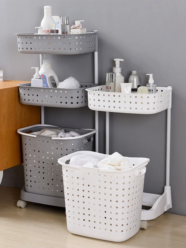 Однотонная Экологически чистая пластиковая корзина для белья в японском стиле