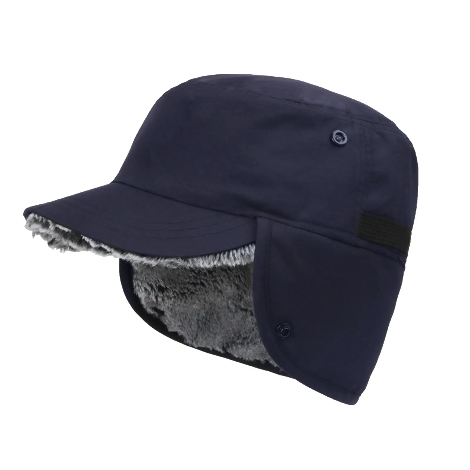 

Home Men Women Practical With Brim Winter Warm Wear Resistant Earflap Hat Plush Lined Outdoor Sports Travel Portable Waterproof