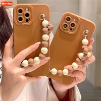 cute lovely cartoon bear flowers bracelet silicone case for iphone 13 12 11 pro max mini x xr xs max 6 6s 7 8 plus se2020 cover