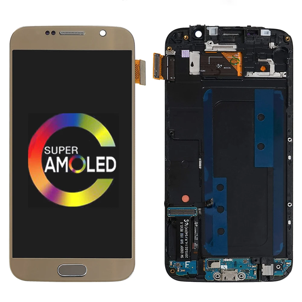 100% Super AMOLED экран 5 1 дюйма ЖК дисплей для Samsung Galaxy S6 дигитайзер сенсорного экрана в