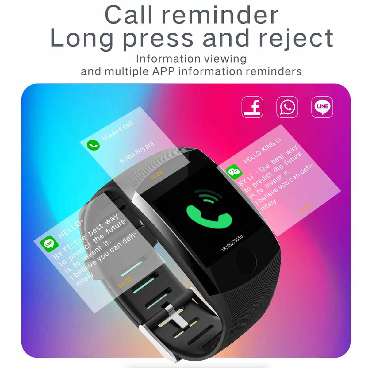 Водонепроницаемые Смарт-часы с большим экраном 1 3 дюйма спортивный браслет