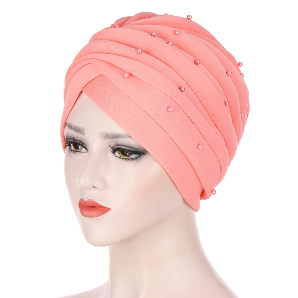 

Fashion Indian solid color hand sewn Beaded Muslim headgear
