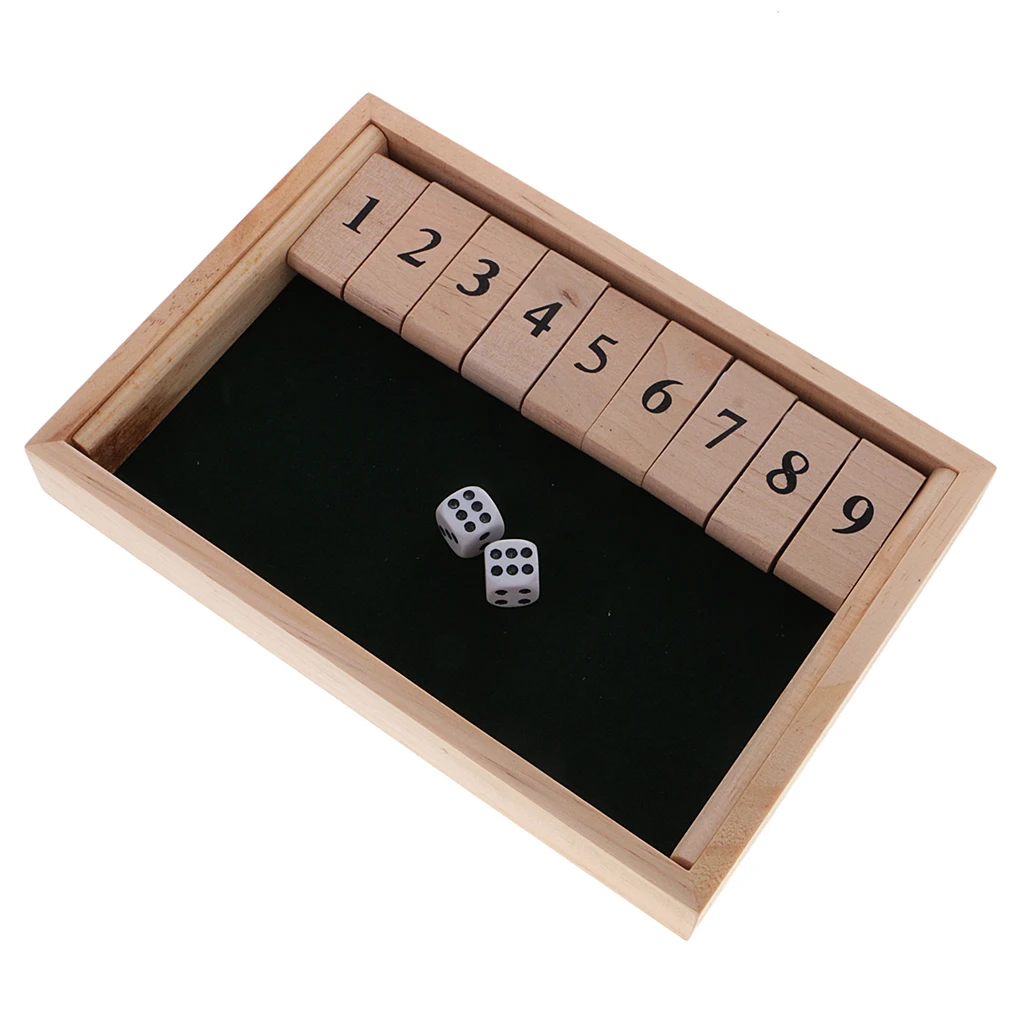 

Shut The Box Game Wooden Board Number Drinking Dice Toy Family Game Toy Gift