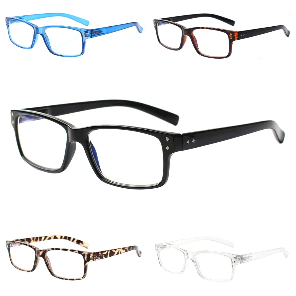 

Henotin Reading Glasses Spring Hinge Blue Light Blocking Women Men Anti UV Computer Eyeglasses Decorative Eyewear Diopter 0~400