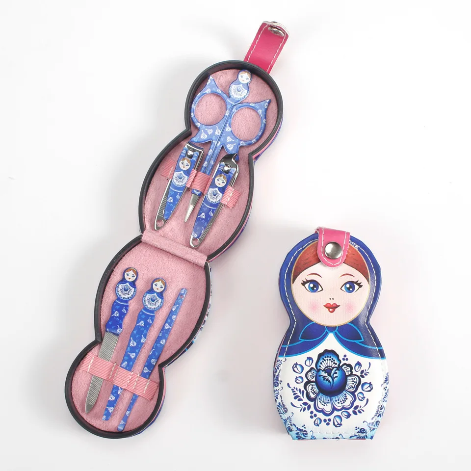 

BQAN 6pcs/Set Nail Scissors Set Russian doll Pedicure Sets Nail Tool Travel Kit Clipper Care Clipper Grooming Portable Manicure