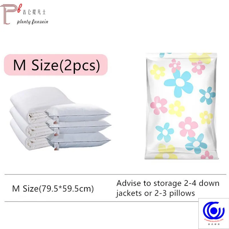 Утолщенная вакуумная сумка для хранения с ручным насосом многоразовый