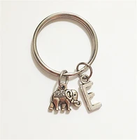 1 pcs elephant keychain keyring tiny elephant keychain cute elephant keyring friendship gift initial keychain