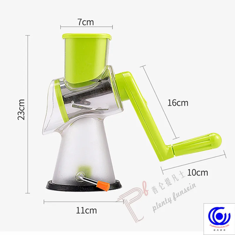 Зеленая овощерезка с 3 лезвиями нарезка картофеля ручная машина круглая