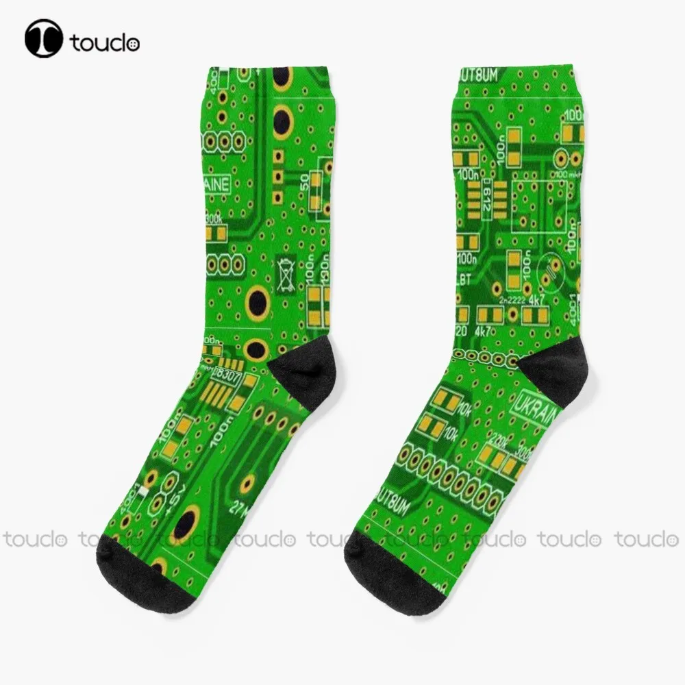 Electric Circuit Board Socks Unisex Adult Teen Youth Socks Personalized Custom 360° Digital Print Hd High Quality  Funny Sock