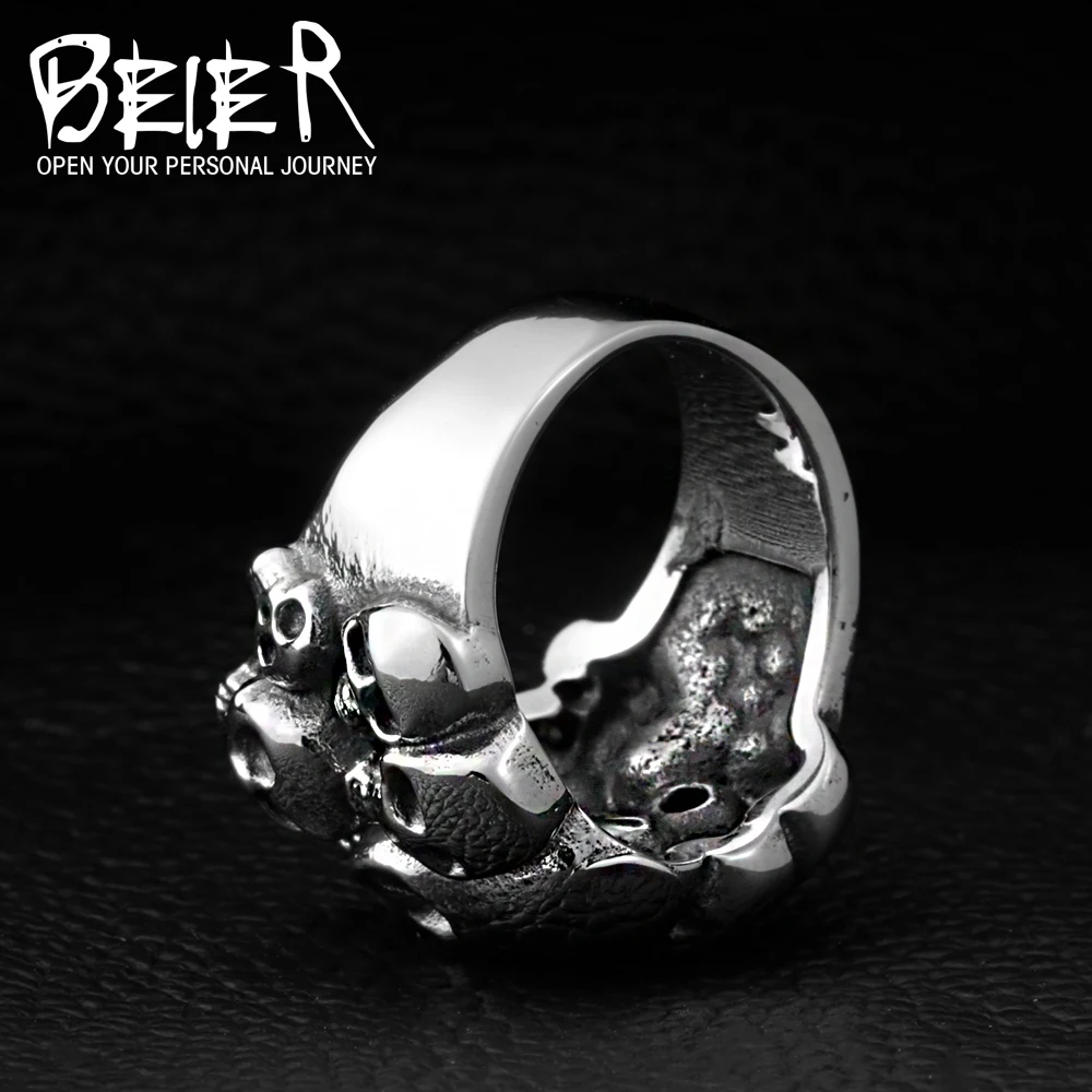 Cheap Men's Punk Biker 316L Stainless Steel Unique Design Skull Ring Jewelry BR8-041 US Size