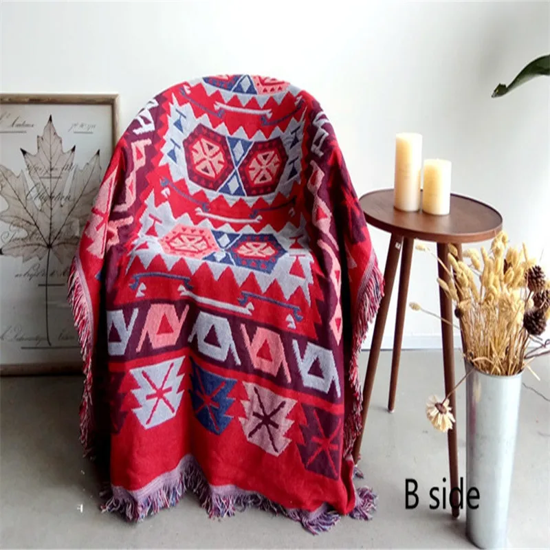 Плед для дивана с геометрическим рисунком скандинавский ковер искусственное