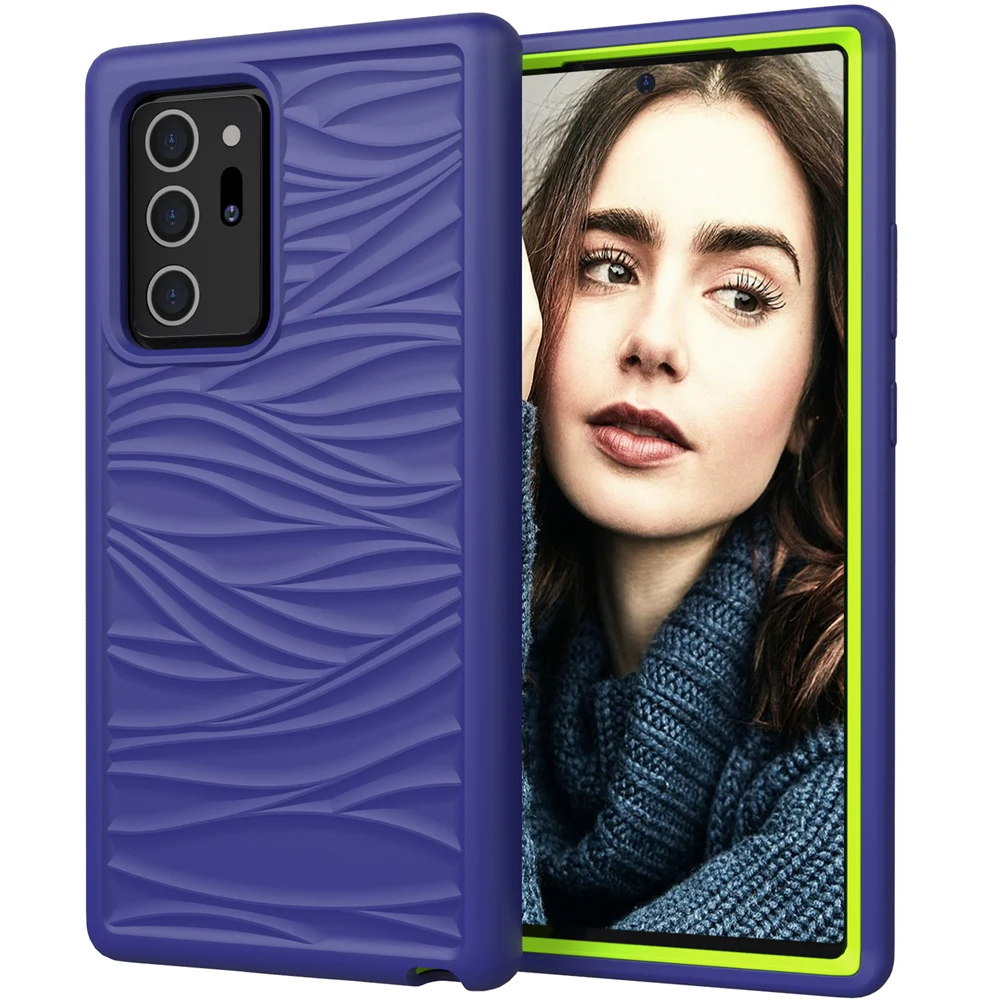

Dual Layer Drop Protection Heavy Duty Tough Phone Case For Samsung Galaxy Note 20 Ultra Note20 Shockproof Wave Rugged Back Cover