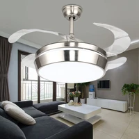 modern led ceiling fans with light silver color fan lamps 42 inch reomote control luminaria for living room bedroom in summer
