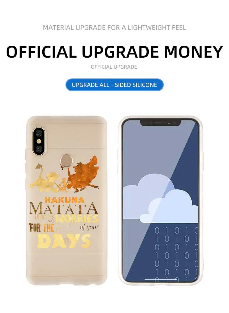 Мягкий чехол для телефона Xiao mi 9 8 mi A1 A2 A3 lite F1 6 5X se для Red mi Note 8 7 6 5 Hakuna Matata Lion King