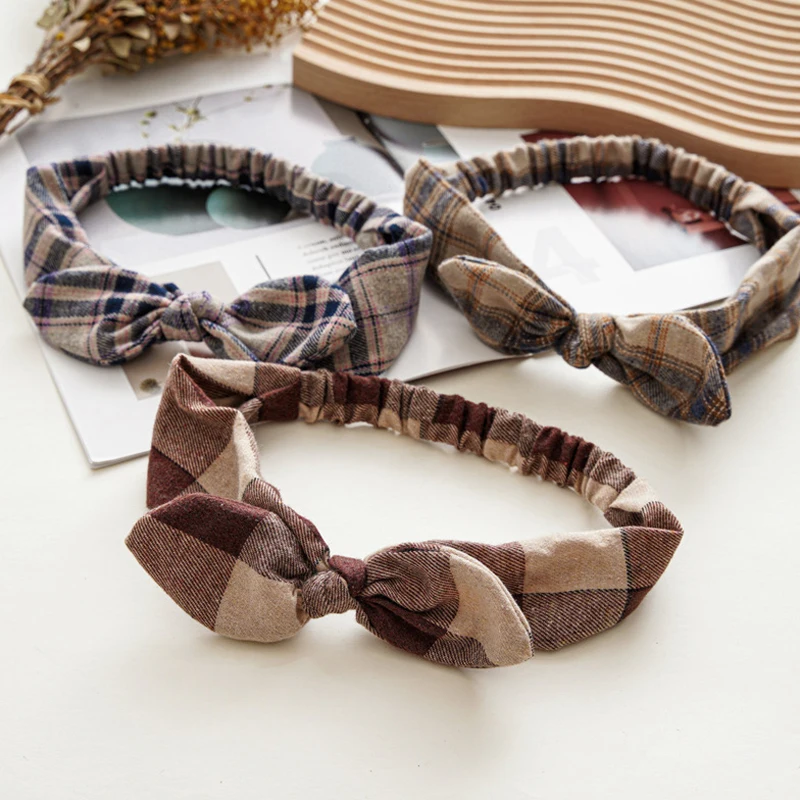 Новинка модная женская повязка для волос Классическая решетчатая на голову