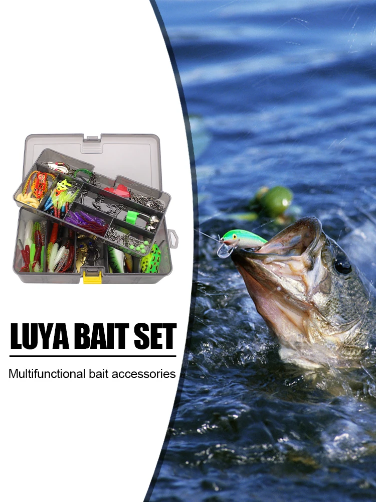

1 Set Of Fishing Lures & Hooks 168Pcs Multi-Function Fishing Baits Hooks Kit Fishing Tackle Box Fishing Gear Accessories