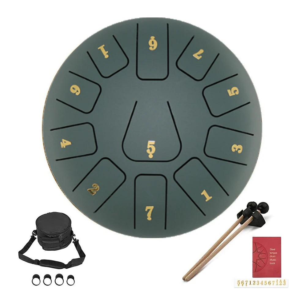 

Барабан для языка, набор из 8-дюймового стального барабана для языка, 11 настраиваемых ручных цилиндров, барабанные палочки, сумка для перено...