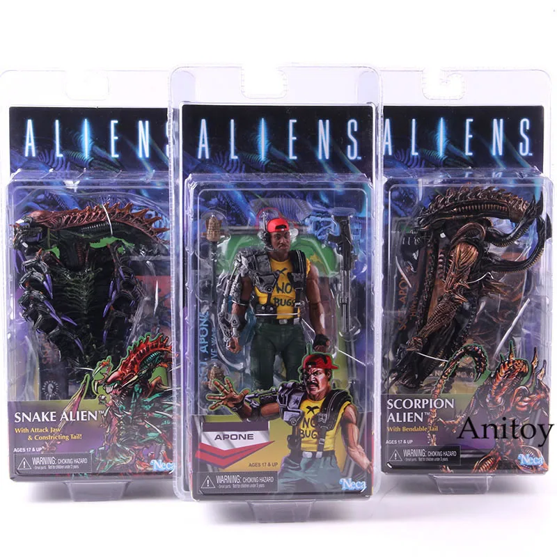 a set Инопланетянин NECA против Хищника Apone Скорпион инопланетянин змея инопланетянин фигурка ПВХ Коллекционная модель игрушки - Цвет: a set
