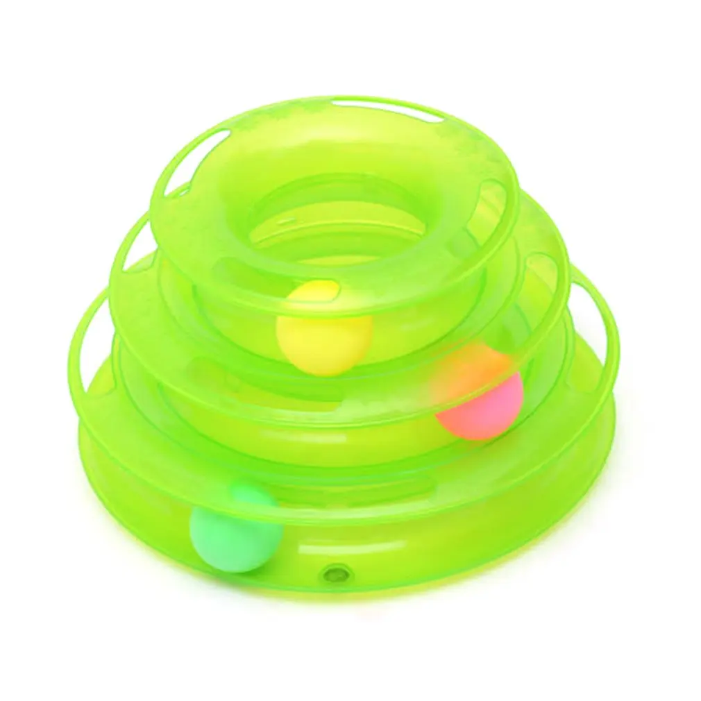 Три уровня башня треков диск игрушки для собак и кошек интеллект аттракционы