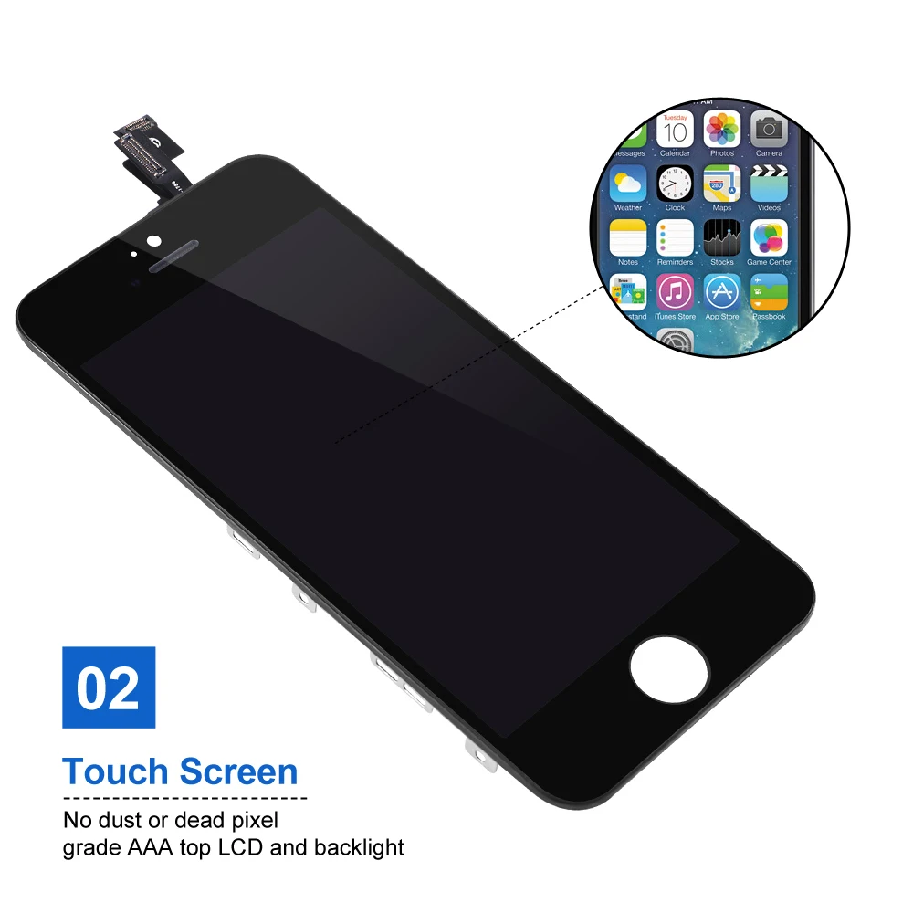ЖК дисплей для iPhone 5 5s сенсорный экран сменный дигитайзер в сборе 6c без мертвых