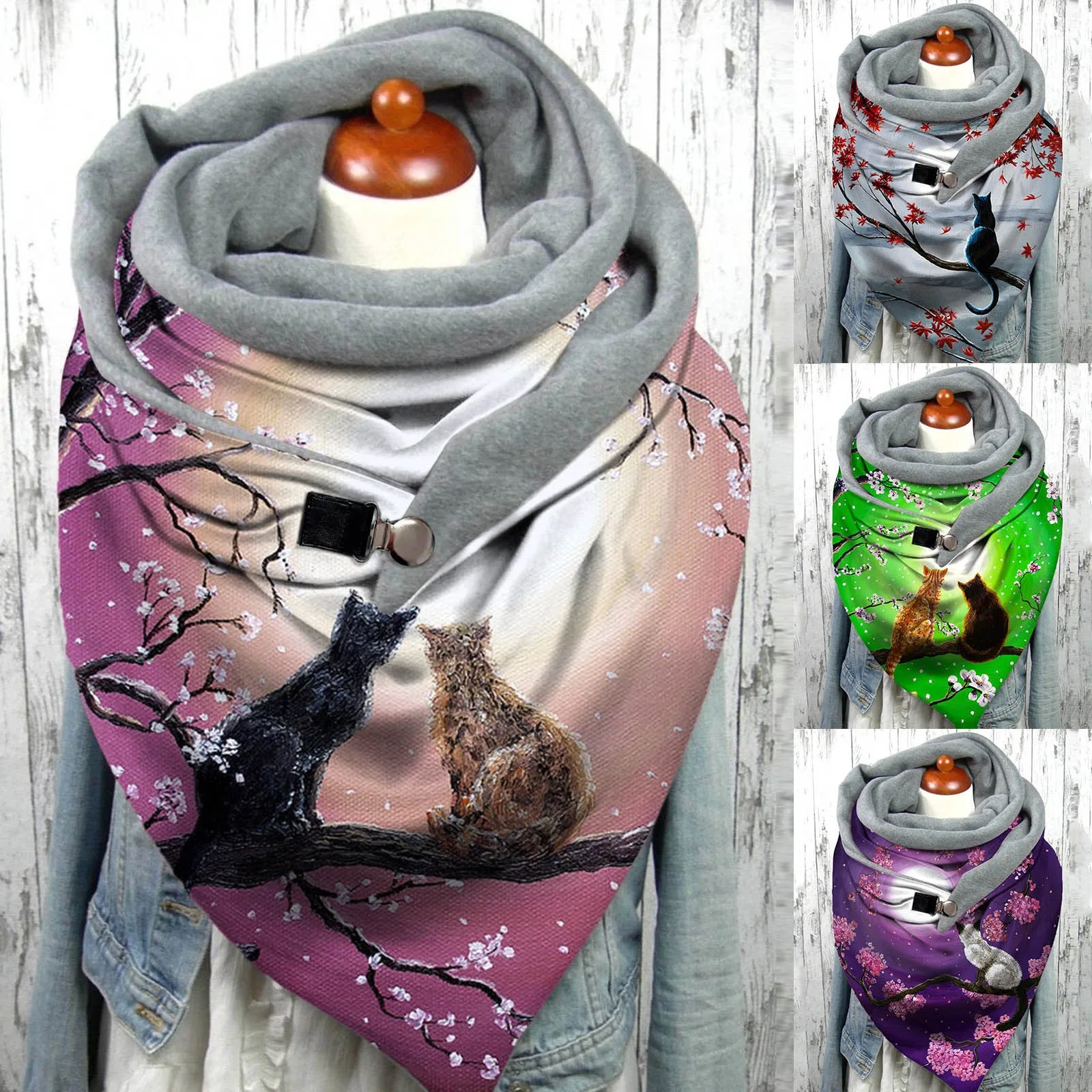 

ISHOWTIENDA Scarf Women Accessories Shawl Scarf Animal Print Winter Scarf Fashion Multi-purpose Warm Scarves Shawls For Women