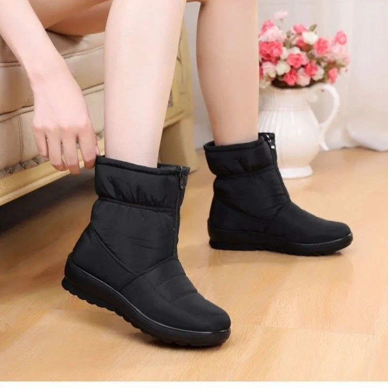 

Snow Boots Women 2021 New Plus Velvet Winter Boots Women Warm Plush Ankle Boots Women Fashion Flat Shoes Causal Cotton Shoes