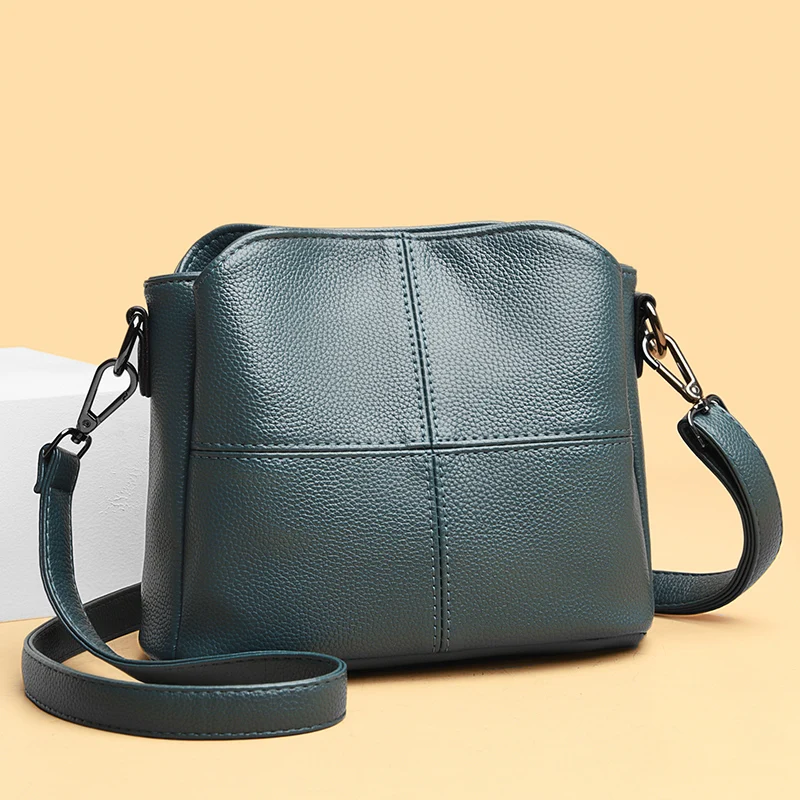 Women's bag shoulder bag fashion messenger bag 2021 new high-end soft leather large capacity simple diagonal bag
