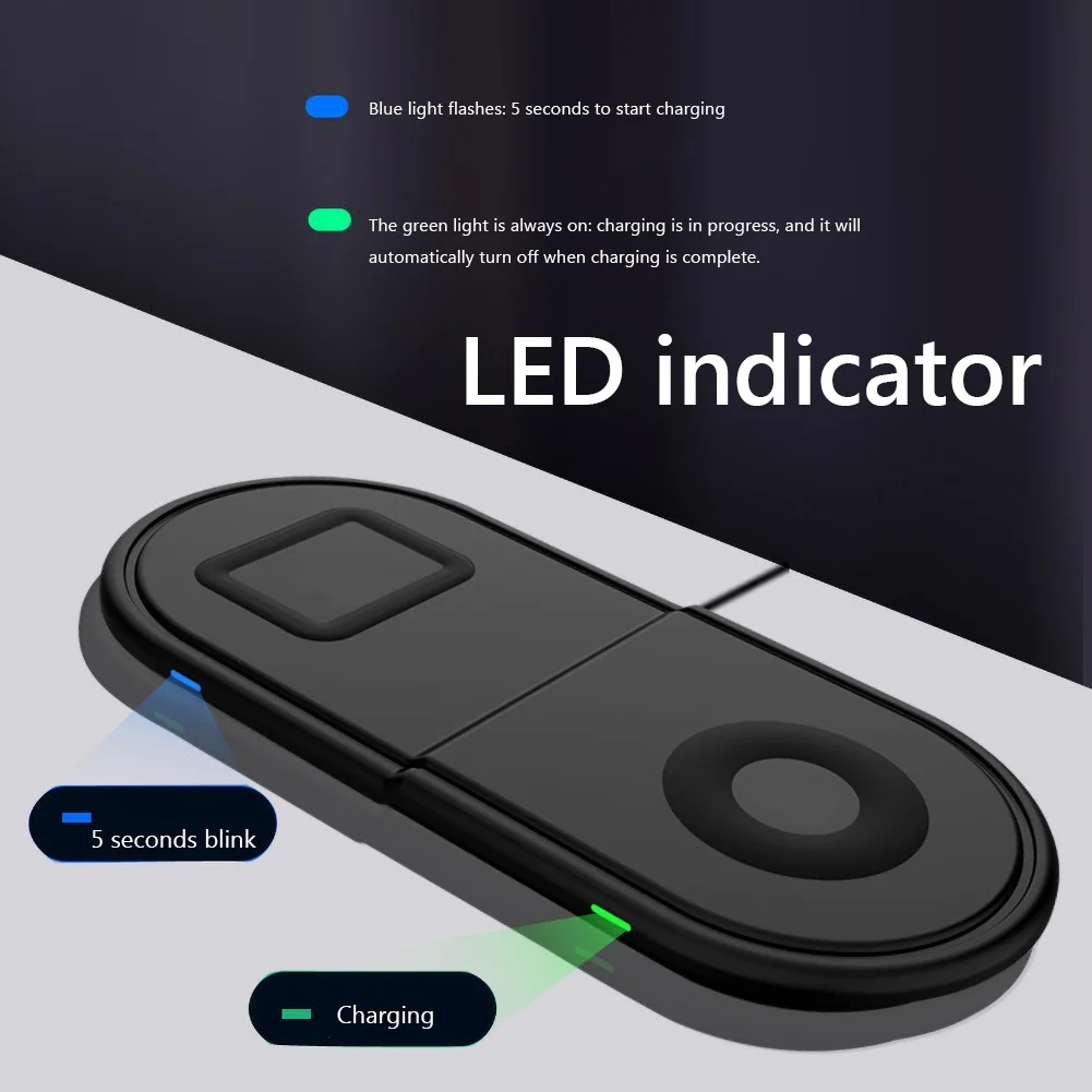 3 в 1 Беспроводное зарядное устройство 10 Вт быстрое подставка для iPhone i Watch