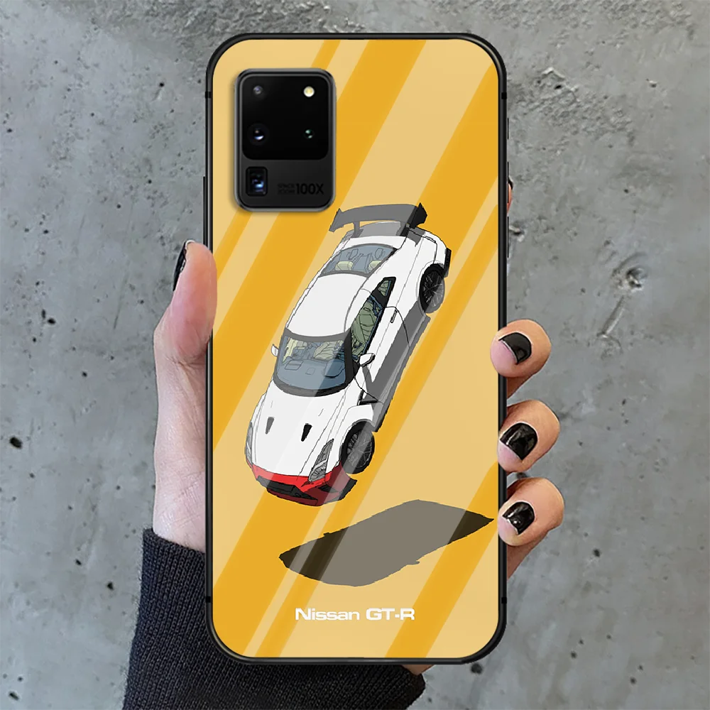 

sports car Nissan Skyline Gtr Phone Tempered Glass Case Cover For Samsung Galaxy S Note 5 6 9 10 10E 20 21 FE Plus Uitra Coque