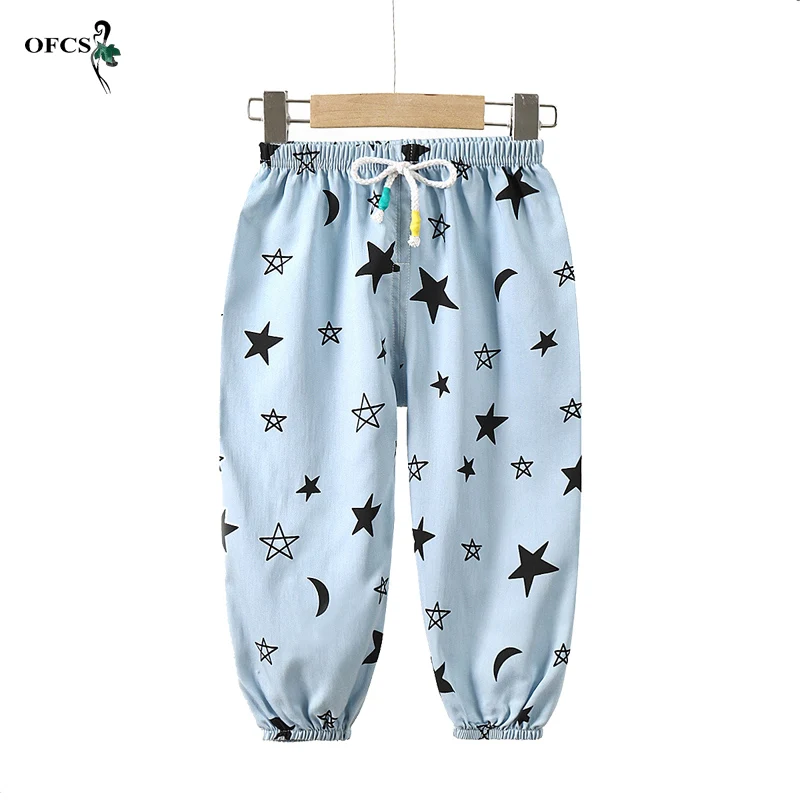 

Fashion Kids Girls Boys Mosquito-Proof Pants Summer Cool Pants Colorful Elastic Waist Trousers Size 80-140cm Children Clothing