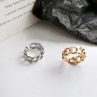 purecat gold silver color plating chain shape rings for women men vintage gothic chunky hip hop ring antique jewelry accessory