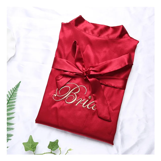 2019 новый свадебный халат для невесты с вышивкой атласное женское кимоно