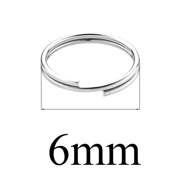 6mm Semitree 100pcs Stainless Steel Split Rings Jump Ring Double Ring Connector for DIY Key Chains Jewelry Making Accessories 8mm - Color: 6mm