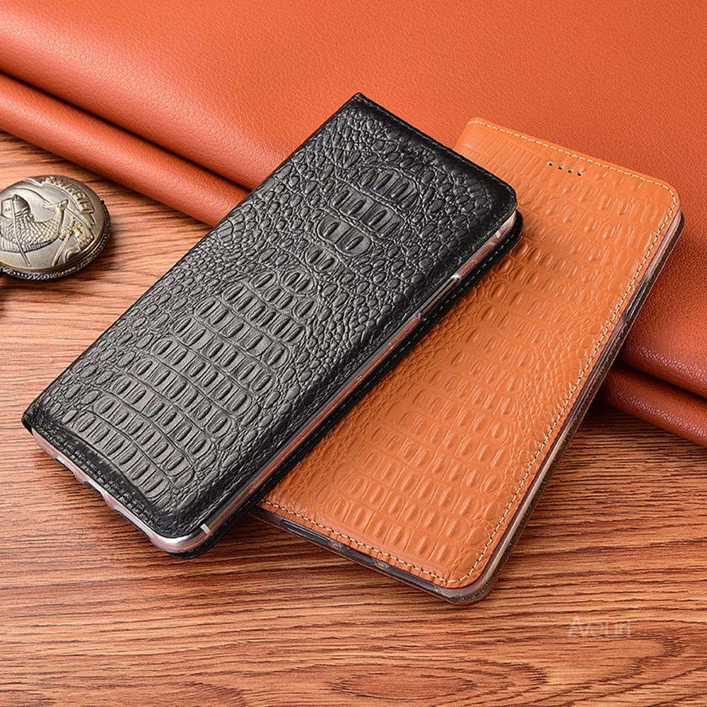

Genuine Leather Flip Phone Case For Xiaomi Redmi 3 4 Stand Pro Prime 5 Plus 6 7 8 9 Crocodile Cover For Redmi 6 Por A2 Lite Case