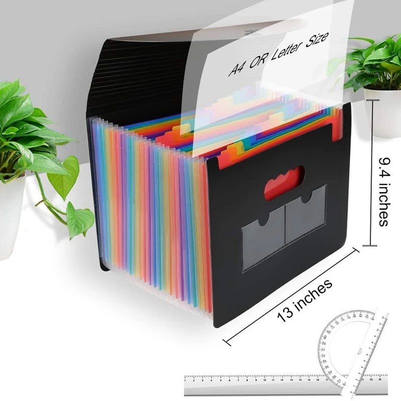 Расширяющийся ящик для папок 24 отделения пластиковые расширяемые папки файлов