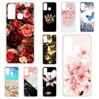 phone case for infinix hot 9 case silicon floral painted protective bumper coque infinix hot9 covers back soft tpu fundas hoesje