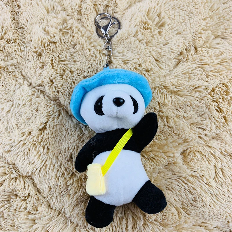 

Kawaii Satchel Panda Plush pendant Toys Cartoon Soft Stuffed Dolls 3Colors Cute Animal KeyChain Bag Pendant Plush Gift for Girls