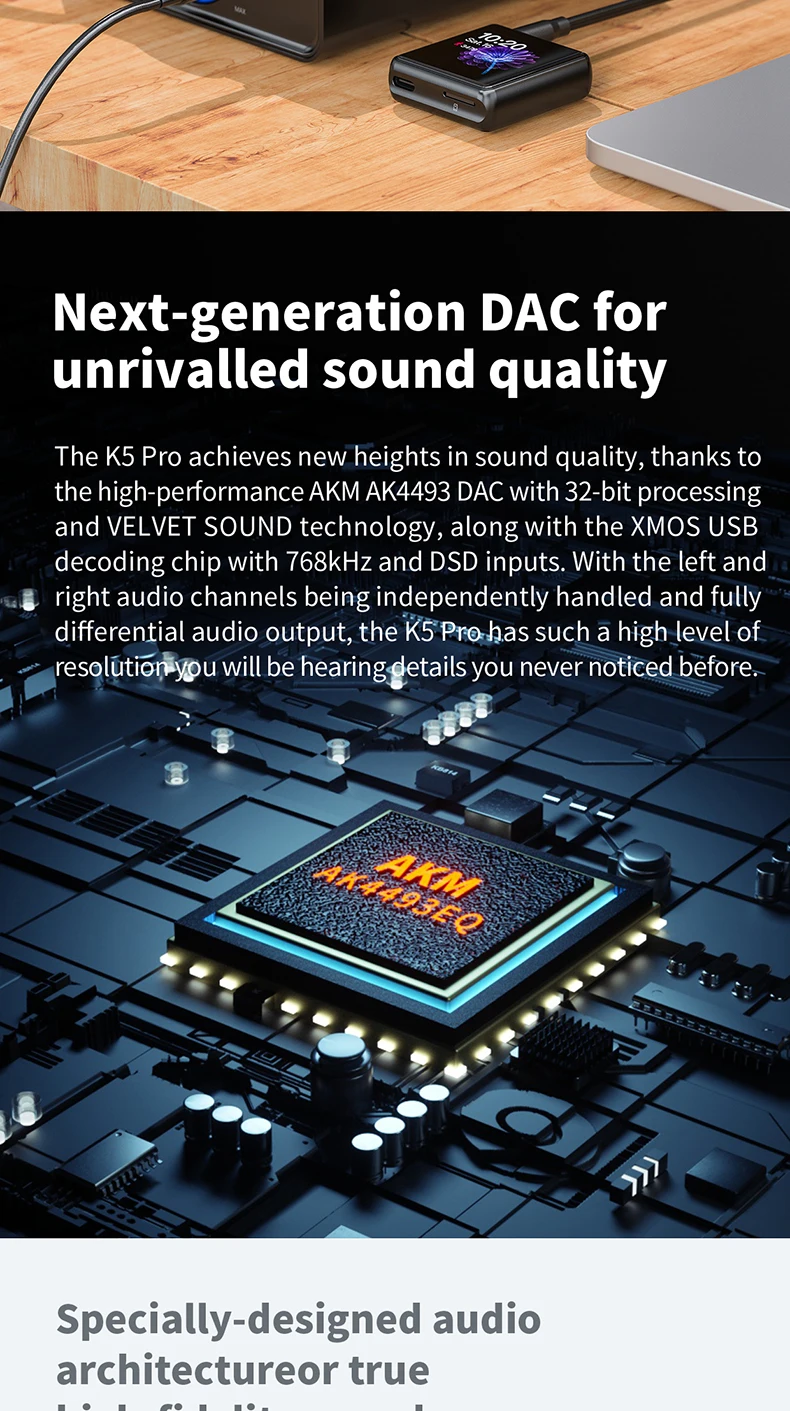 FiiO K5 Pro HiFi аудио усилитель AK4493EQ 768 к/32 бит DSD декодирование Deskstop AMP PCM DAC коаксиальный RCA вход, DAC