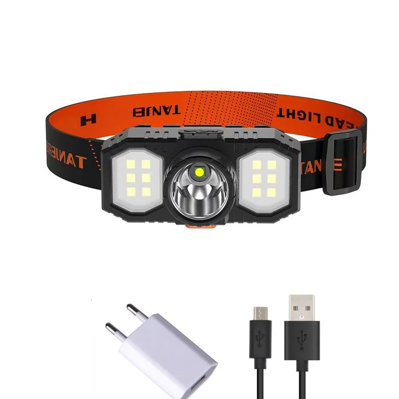 

Super Powerful Built-in Battery Headlamp USB Rechargeable LED Multifunctional Waterproof Torch Flashlight Outdoor Camping