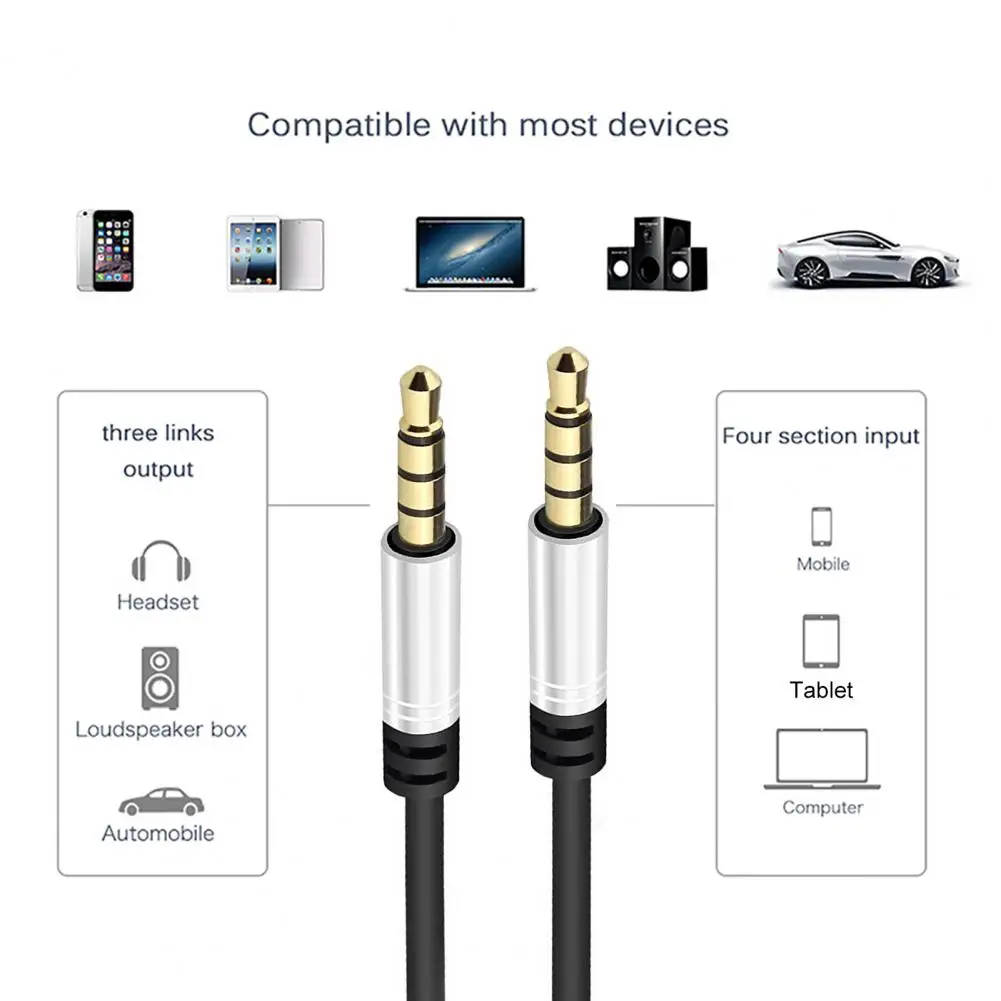 

Audio Cable Professional High Fidelity 3.5mm Jack 3.5mm Jack Male to Male AUX Cord Adapter for Laptop