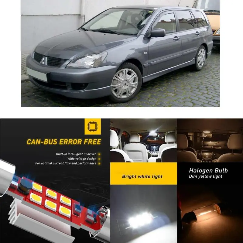 

LED Interior Car Lights For MITSUBISHI L400 box pdw pcw lancer 7 estate csw ctw car accessories lamp bulb error free