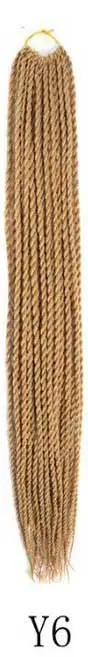 Qphair Ombre Сенегальские вьющиеся волосы крючком косы 24 дюйма 30 корней/упаковка синтетические плетеные волосы для женщин черные кроличьи волосы - Цвет: y6