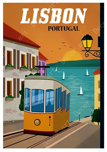 Поп арт лиссабон португалия путешествия холст картины старинные стены крафт