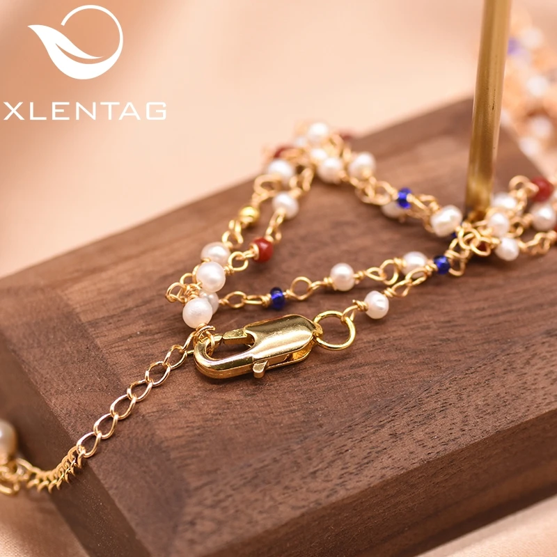 XlentAg натуральный пресноводный жемчужный браслет для женщин, свадебный подарок, очаровательный браслет, роскошный бренд, тонкие ювелирные браслеты, Mujer GB0154