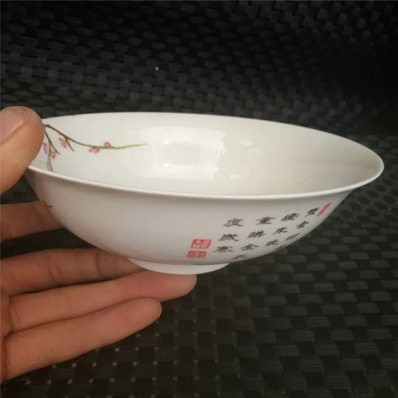 China Old Porcelain Pastel Bowl Plum Blossoms And Poems | Дом и сад