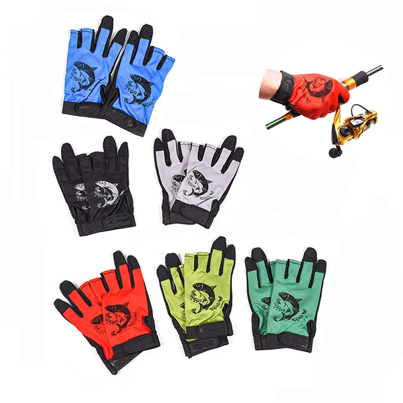 

1 Pair Fishing Gloves Women Men Outdoor Fish Fishing Anti-slip Angling 3 Fingerless Breathable Quick Drying Gloves