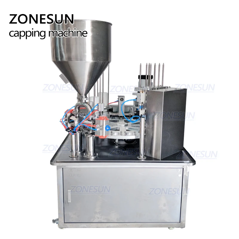 ZONESUN Automatic Jelly Yogurt Ice Cream Juice Sugar Honey Rotary Cup Discal Filling Capping Sealing Machine | Инструменты